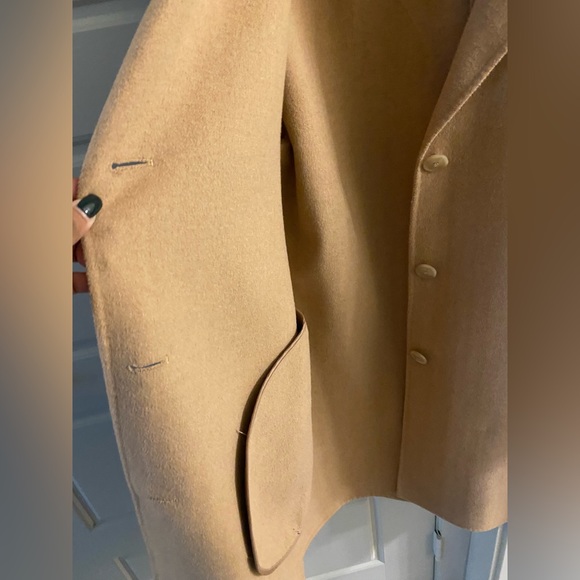 GAP Camel Tan Wool Top Coat Sz Large - Picture 4 of 6